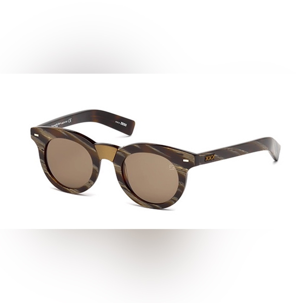 Ermenegildo Zegna  Stylish Brown Patterned Sunglasses